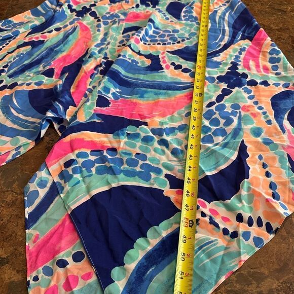 LILLY PULITZER Anise Ocean Jewels Waterfall Double V Silk Maxi Dress Size L - Picture 12 of 13